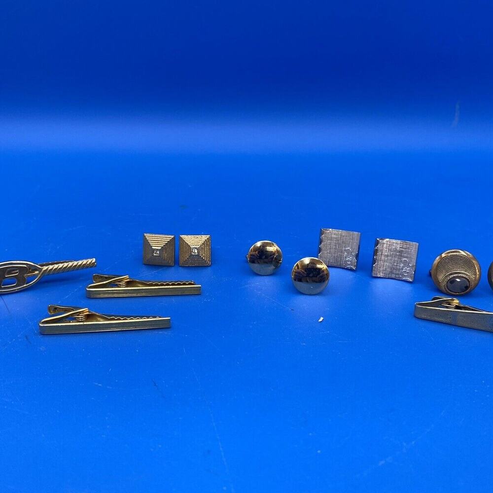 Vintage Tie Clips, Cufflinks. 8lot. (I2)